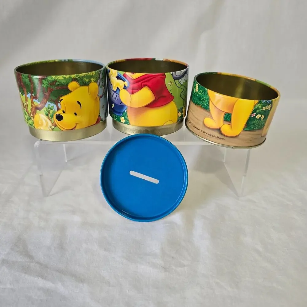 Disney Winnie the Pooh Tin Coin Piggy Bank Pull Apart 6
